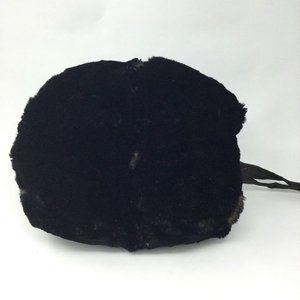 Vintage Fur Muff Hand Warmer Muffler Black